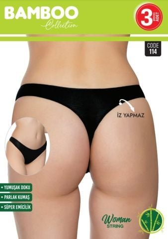 Sortie 114 Bambu Bayan String Külot 3’lü – Uygun Fiyatlı Kadın Külot