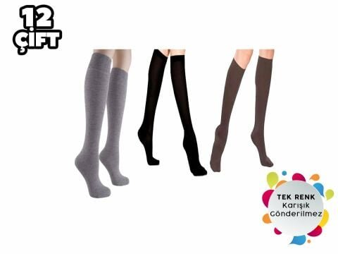 Aksu Gri Dizaltı Anne Çorabı 12’li – Kadın İç Giyim – Kadın Çorap