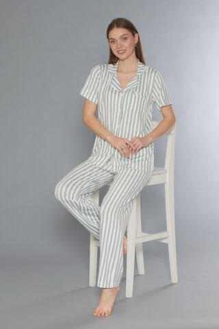 Alperi 780-303 (M-L-XL-XXL) Bayan Kısa Kollu Pijama Takım 4’lü – Pijama Takımı