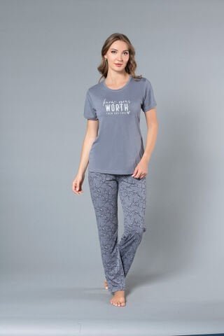Alperi 780-43 (M-L-XL-XXL) Bayan Kısa Kollu Pijama Takım 4’lü – Pijama Takımı