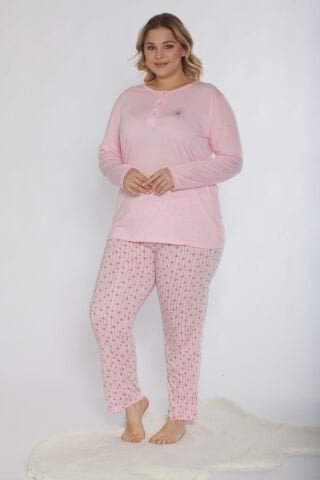 Alperi B790-40 (3XL-4XL-5XL-6XL) Bayan Uzun Kollu Pijama Takım 4’lü – Pijama Takımı
