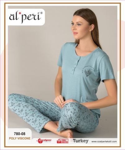 Alperi 780-08 Bayan Kısa Kol Pijama Takım 4’lü – Pijama Takımı
