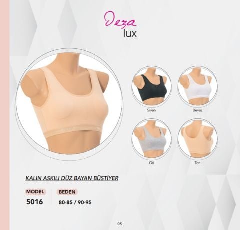 Dondeza 5016 Kalın Askılı Pedli Bayan Bustiyer 6’lı – Kadın İç Giyim – Büstiyer