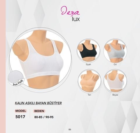 Dondeza 5017 Kalın Askılı Fitilli Pedli Bayan Bustiyer 6’lı – Kadın İç Giyim – Büstiyer