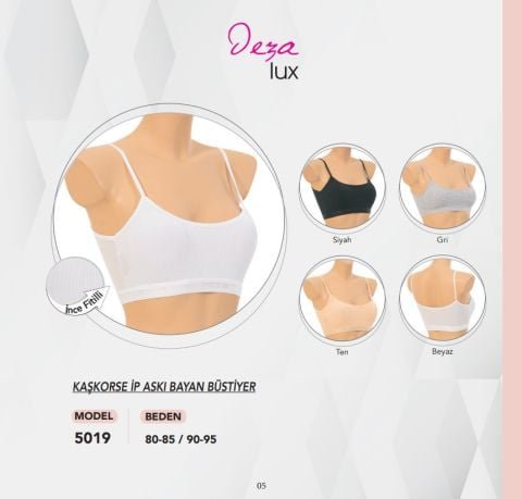 Dondeza 5019 İp Askılı Fitilli Pedli Bayan Bustiyer 6’lı – Kadın İç Giyim – Büstiyer