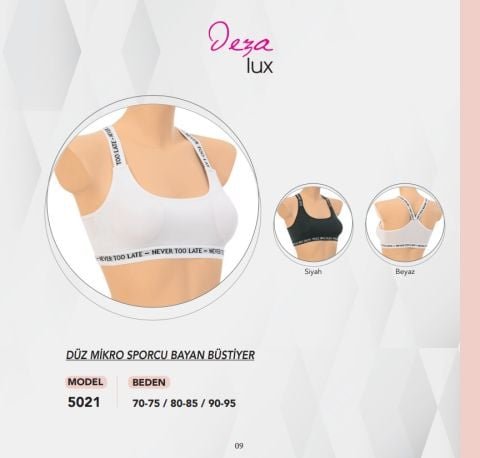 Dondeza 5021 Düz Micro Sporcu Bayan Bustiyer 6’lı – Kadın İç Giyim – Büstiyer