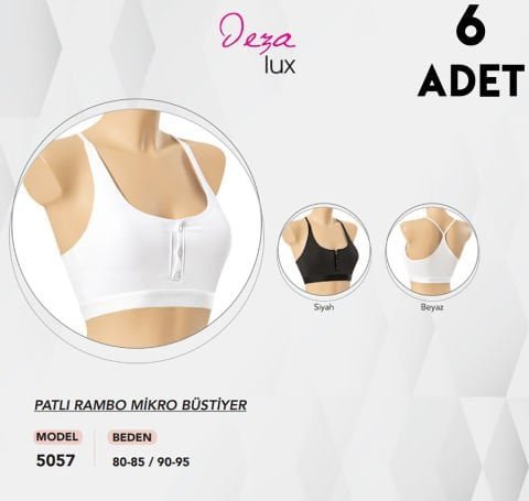 Dondeza 5057 Patlı Rambo Mikro Bayan Bustiyer 6’lı – Kadın İç Giyim – Büstiyer