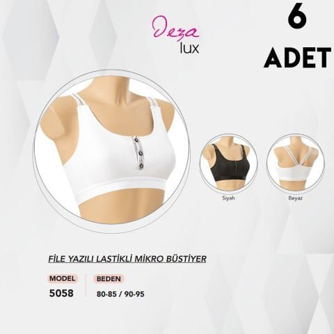 Dondeza 5058 Fileli Lastik Bayan Bustiyer 6’lı – Kadın İç Giyim – Büstiyer