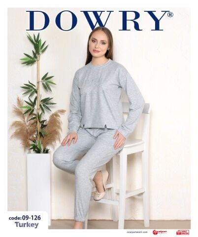 Dowry 09-126 (S-M-L-XL) Uzun Kollu Bayan Pijama Takımı 4’lü – Pijama Takımı