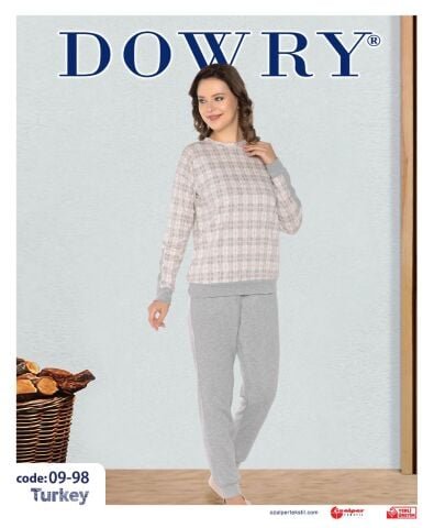 Dowry 09-98 (S-M-L-XL) Uzun Kollu Bayan Pijama Takımı 4’lü – Pijama Takımı