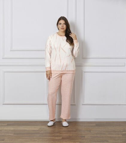 Dowry B09-126 (2XL-3XL-4XL-5XL) Uzun Kollu Bayan Pijama Takımı 4’lü – Pijama Takımı