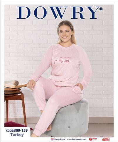 Dowry B09-159 (2XL-3XL-4XL-5XL) Uzun Kollu Bayan Pijama Takımı 4’lü – Pijama Takımı