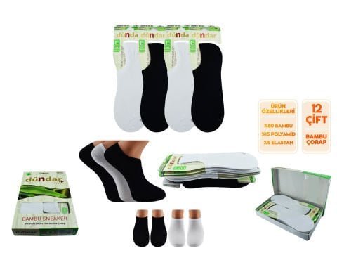 Dündar UNISEX Dikişsiz Yıkamalı Kokulu Bambu Sneaker 12’li – Kadın İç Giyim – Kadın Çorap