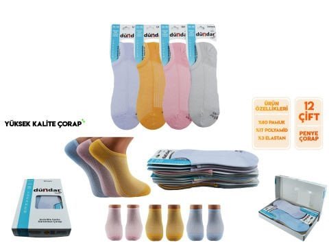 Dündar Dikişsiz Yıkamalı Kokulu Bayan Penye Sneaker 12’li – Kadın İç Giyim – Kadın Çorap