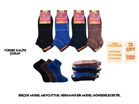 Dündar Dikişsiz Yıkamalı Kokulu Bayan Havlu Termal Patik 12’li – Kadın İç Giyim – Kadın Çorap