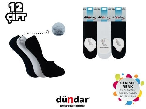 Dündar Dikişsiz Yıkamalı Kokulu Bayan Likralı Penye Babet Çorap 12’li – Kadın İç Giyim – Kadın Çorap