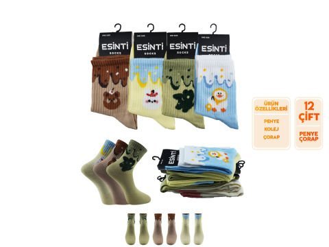 Esinti 117 Bayan Kolej Çorap 12’li – Kadın İç Giyim – Kadın Çorap