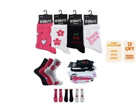 Esinti 130 Bayan Kolej Çorap 12’li – Kadın İç Giyim – Kadın Çorap