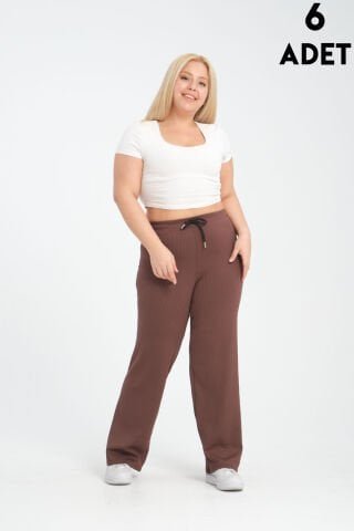 Vogsing 385 (2XL-3XL-4XL) Geniş Fitilli Battal Bayan Tek Alt 6’lı – Pijama Takımı