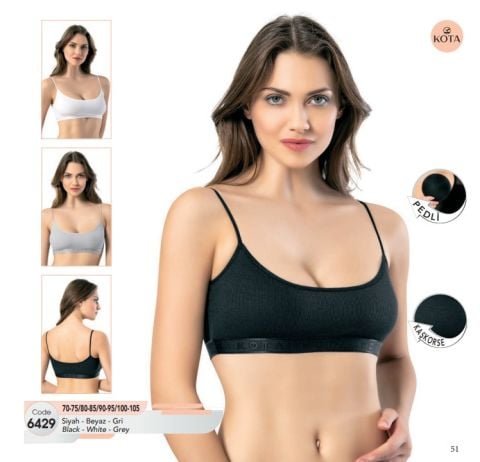 Kota 6429 Bayan Kaşkorse İp Askılı Pedli Bustiyer – Kadın İç Giyim – Büstiyer