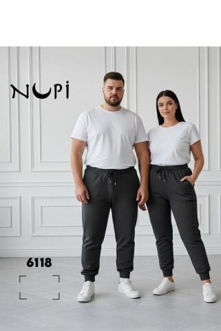 NUPİ 6118 (2XL-3XL-4XL) Manşetli Paça Ünisex Oys Modal Alt 6'lı - Pijama Takımı