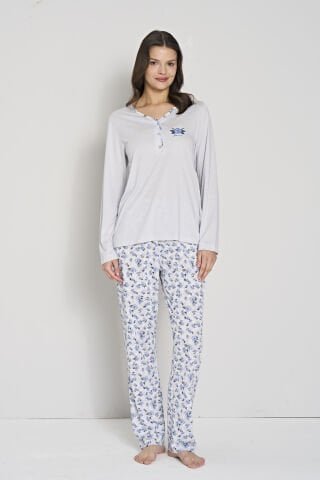 Pijadore 1906 (M-L-XL-XXL) Uzun Kollu Bayan Pijama Takım 4’lü – Pijama Takımı