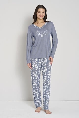 Pijadore 1915 (M-L-XL-XXL) Uzun Kollu Bayan Pijama Takım 4’lü – Pijama Takımı