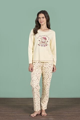 Pijadore 1926 (M-L-XL-XXL) Uzun Kollu Bayan Pijama Takım 4’lü – Pijama Takımı