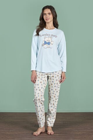 Pijadore 1947 (M-L-XL-XXL) Uzun Kollu Bayan Pijama Takım 4’lü – Pijama Takımı