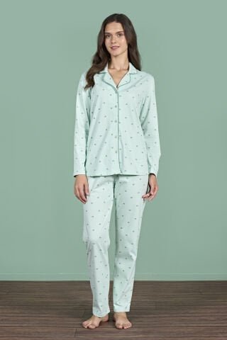 Pijadore 1950 (M-L-XL-XXL) Uzun Kollu Bayan Pijama Takım 4’lü – Pijama Takımı