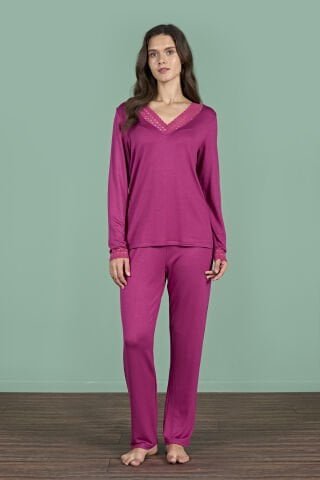 Pijadore 1960 (M-L-XL-XXL) Uzun Kollu Bayan Pijama Takım 4’lü – Pijama Takımı