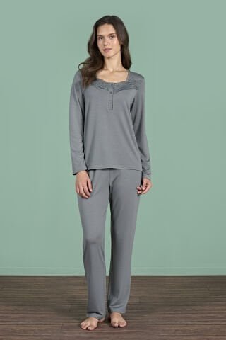 Pijadore 1966 (M-L-XL-XXL) Uzun Kollu Bayan Pijama Takım 4’lü – Pijama Takımı