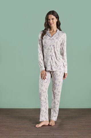 Pijadore 1973 (M-L-XL-XXL) Uzun Kollu Bayan Pijama Takım 4’lü – Pijama Takımı