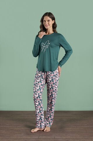 Pijadore 1981 (M-L-XL-XXL) Uzun Kollu Bayan Pijama Takım 4’lü – Pijama Takımı