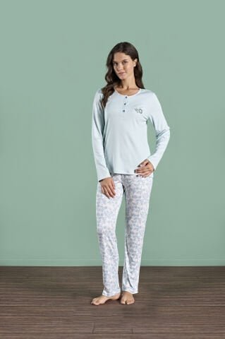 Pijadore 1987 (M-L-XL-XXL) Uzun Kollu Bayan Pijama Takım 4’lü – Pijama Takımı