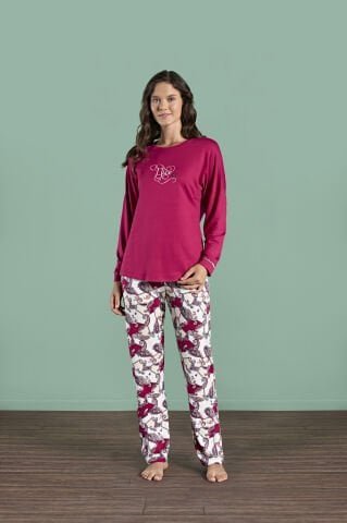 Pijadore 1990 (M-L-XL-XXL) Uzun Kollu Bayan Pijama Takım 4’lü – Pijama Takımı