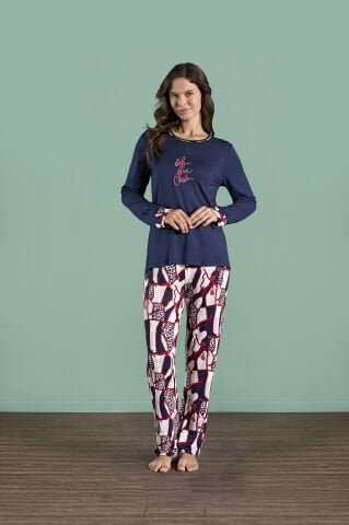 Pijadore 1991 (M-L-XL-XXL) Uzun Kollu Bayan Pijama Takım 4’lü – Pijama Takımı