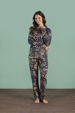 Pijadore 1999 (M-L-XL-XXL) Uzun Kollu Bayan Pijama Takım 4’lü – Pijama Takımı