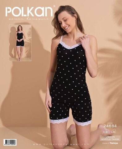 Polkan 24684 Beden (SM-LXL) Viskon Bayan Şortlu Takım 6’lı – Pijama Takımı