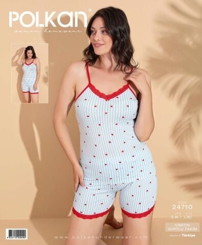 Polkan 24710 Beden (SM-LXL) Viskon Bayan Şortlu Takım 6’lı – Pijama Takımı