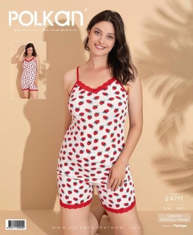 Polkan 24711 Beden (SM-LXL) Viskon Bayan Şortlu Takım 6’lı – Pijama Takımı