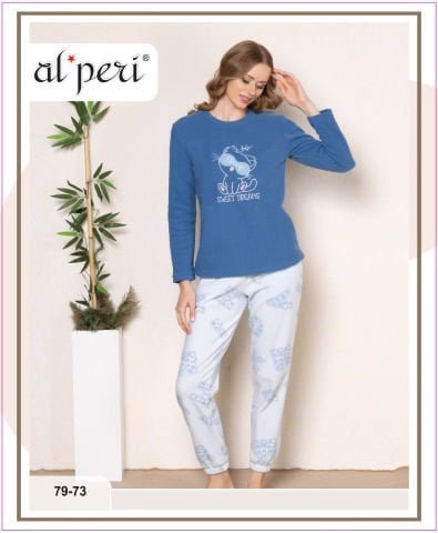 Alperi 79-73 Velsoft Bayan Uzun Kollu Pijama Takımı 4’lü – Pijama Takımı