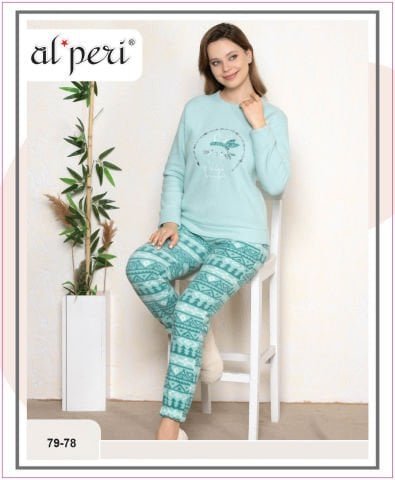 Alperi 79-78 Velsoft Bayan Uzun Kollu Pijama Takımı 4’lü – Pijama Takımı