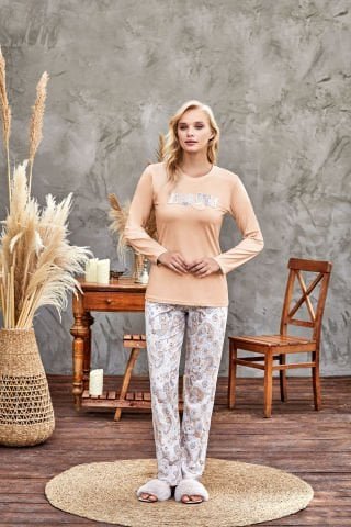 Flz 89-49 Bayan Uzun Kollu Pijama Takımı (S-M-L-XL) 4’lü – Pijama Takımı