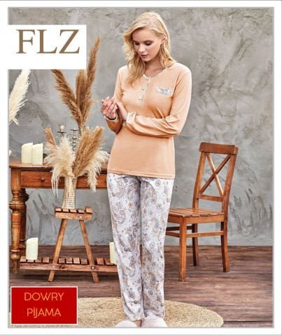 Flz 89-50 Bayan Uzun Kollu Pijama Takımı (S-M-L-XL) 4’lü – Pijama Takımı
