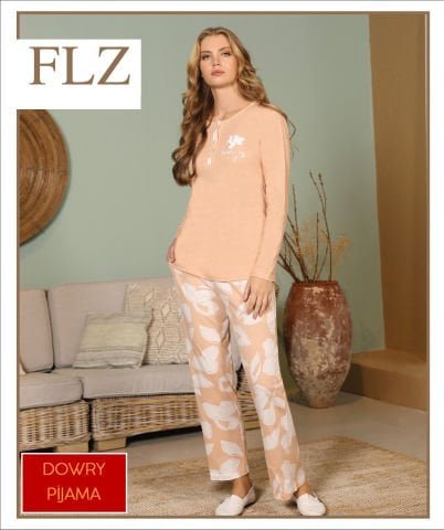 Flz 89-91 Bayan Uzun Kollu Pijama Takımı (S-M-L-XL) 4’lü – Pijama Takımı