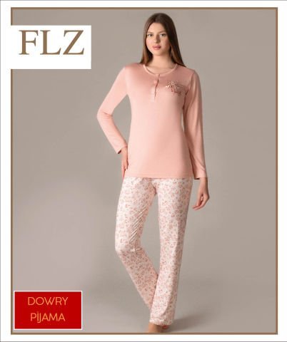 Flz 89-92 Bayan Uzun Kollu Pijama Takımı (S-M-L-XL) 4’lü – Pijama Takımı