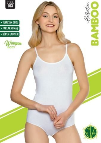 Sortie 103 Bambu Bayan İp Askılı Çıtçıtlı Badi