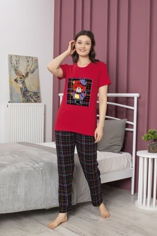 Tekten 4700 Raporlu Bayan Kısa Kollu Pijama Takım 4’lü – Pijama Takımı