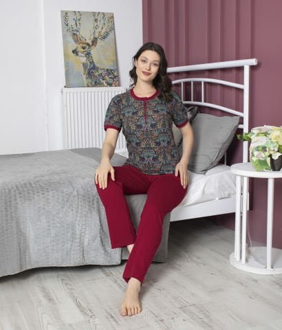 Tekten 4800 Bayan Kısa Kollu Pijama Takım 4’lü – Pijama Takımı